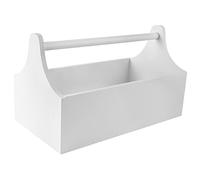 Creative Deco White Wooden Toolbox Storage Box with Handle | 34 x 18 x 20.5 cm (+/- 0.5 cm) | Natural Wood Tool Box | Tool Bag Garage Craft Storage | Gift Box