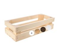 Creative Deco Large Wooden Crate with Handles | 34x14x9cm
