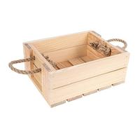 Creative Deco Wooden Storage Box with Jute Handles 25x19x10 Natural