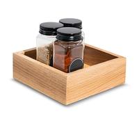Creative Deco Wooden Storage Tray Organiser | 15 x 15 x 5 cm | Storage Box Drawer | Beech Wood | Tray for Small Items, Valuables, Spices, Jewellery, Office