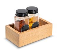 Creative Deco Wooden Storage Tray Organiser | 15 x 9 x 5 cm | Storage Box Drawer | Beech Wood | Tray for Small Items, Valuables, Spices, Jewellery, Office