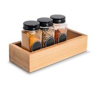 Creative Deco Wooden Storage Tray Organiser | 22 x 9 x 5 cm | Storage Box Drawer | Beech Wood | Tray for Small Items, Valuables, Spices, Jewellery, Office