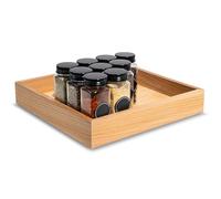 Creative Deco Wooden Storage Tray Organiser | 28 x 28 x 5 cm | Storage Box Drawer | Beech Wood | Tray for Small Items, Valuables, Spices, Jewellery, Office