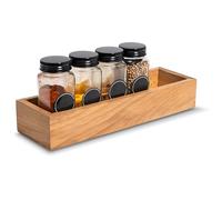 Creative Deco Wooden Storage Tray Organiser | 28 x 9 x 5 cm | Storage Box Drawer | Beech Wood | Tray for Small Items, Valuables, Spices, Jewellery, Office