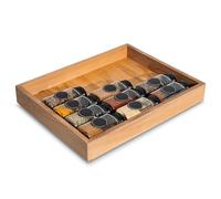 Creative Deco Wooden Storage Tray Organiser | 36 x 28 x 5 cm | Storage Box Drawer | Beech Wood | Tray for Small Items, Valuables, Spices, Jewellery, Office