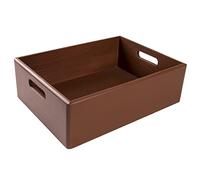 Creative Deco XL Brown Wooden Crate with Handles | 40 x 30 x 13 cm (+/- 1 cm) | Easter Storage Box Natural Wood | Giftt Box Wooden Crates for Kitchen Home Storage Documents