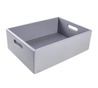 Creative Deco XL Grey Wooden Crate with Handles