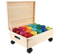 Creative Deco XL Large Plain Wooden Storage Box Chest with Wheels