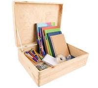 Creative Deco Wooden Storage Box, Unpainted Pine 40x30x14cm