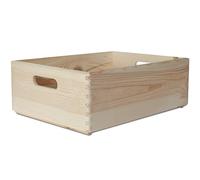 Creative Deco XL Wooden Crate with Handles | 40 x 30 x 14 cm (+/- 1 cm)