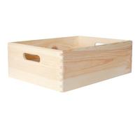Creative Deco XL Wooden Crate with Handles | 40 x 30 x 14 cm (+/- 1 cm)