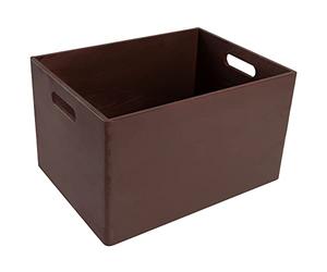 Creative Deco XXL Brown Wooden Crate with Handles | 39 x 29 x 23 cm | (+/- 1 cm) | Natural Wood Christmas Storage Box | Gift Box Wooden Crates for Clothes Kitchen Home Storage Documents