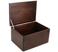 Creative Deco XXL Large Brown Plain Wooden Storage Box | 40x30x24 cm (+/-1 cm) | with Hinged Lid | Gift Box Kitchen Storage | ROUGH & UNSANDED Wood Keepsake Memory Craft Chest