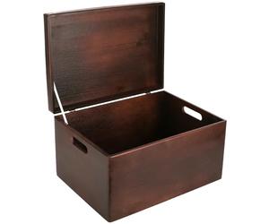 Creative Deco XXL Large Brown Plain Wooden Storage Box Chest