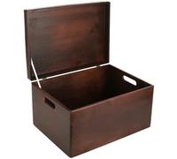 Creative Deco XXL Large Brown Plain Wooden Storage Box Chest | 40x30x24 (+/-1 cm) | Hinged Lid & Handles | Christmas Gift Box Storage | UNSANDED Wood Keepsake Memory Craft