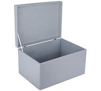 Creative Deco XXL Large Grey Wooden Storage Box Chest | 40 x 30 x 24 cm (+/-1 cm) | with Hinged Lid | Gift Box for Christmas Xmas Storage | Wood Keepsake Memory Craft