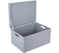 Creative Deco XXL Large Grey Plain Wooden Storage Box Chest