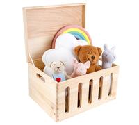 Creative Deco XXL Large Plain Wooden Storage Box | 40 x 30 x 24 cm (+/-1