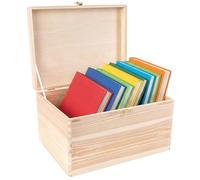 Creative Deco XXL Large Plain Wooden Storage Box | 40 x 30 x 24 cm (+/-1
