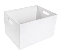 Creative Deco XXL White Wooden Crate with Handles | 39 x 29 x 23 cm (+/- 1 cm) | Natural Wood Easter Storage Box | Gift Box Wooden Crates for Kitchen Home Storage Documents