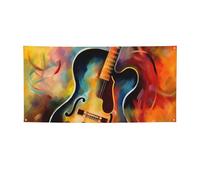 Creative Decor Banner Wall Hanging Backdrop Banner Abstract Watercolor Guitar Large Party Banner Sign Poster Party Backdrops for New Year Graduation Wedding Birthday Party Photography Medium