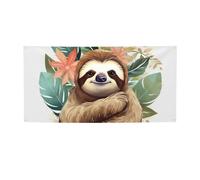 Creative Decor Banner Wall Hanging Backdrop Banner Cute Sloth Leaves Large Party Banner Sign Poster Party Backdrops for New Year Graduation Wedding Birthday Party Photography Medium