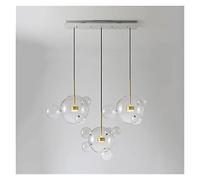 Creative Decorative LED Elements Kitchen Island Ceiling Pendant Lights Designer Nordic Art Transparent Glass Soap Chandelier Lamp Chandeliers Size : Three lights-b
