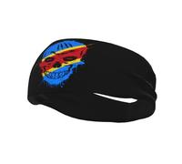 Creative Democratic Republic of The Congo Patriot Skull National Flag Headbands Men Women Non Slip Wicking Sports Sweatband for Gym Basketball Yoga Hairbands