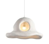 Creative Design Resin Pendant Light Fixtures White Lighting for Kitchen Island 15.8in Modern Ceiling Hanging Lights Hollow Shade Nordic for Counter, Bar, Hallway T-256