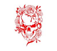 Creative Design Skull Snake and Flowers Vinyl Wall Sticker Day of The Dead Wicca Tattoo Studio Decor Decals Removable Mural-S-42x62cm