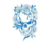 Creative Design Skull Snake and Flowers Vinyl Wall Sticker Day of The Dead Wicca Tattoo Studio Decor Decals Removable Mural Extra Large - 90x132cm
