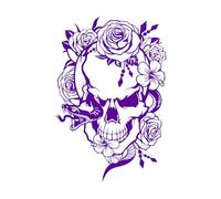 Creative Design Skull Snake and Flowers Vinyl Wall Sticker Day of The Dead Wicca Tattoo Studio Decor Decals Removable Mural Extra Large - 90x132cm