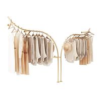 Creative Display Clothing ?Rack ?in Boutique Clothing Stores, modern industrial pipe wall-mounted Garment rack shelves, Closet Rod Retail Display Rack Storage Clothes Organizer Lau (2pcs (Left +