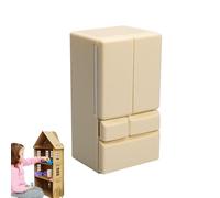 Creative Doll Fridge, Double Door Toy Kitchen, Children Play Fridge with Storage Shelves, Easter Gift Set, Miniature Doll House Furniture for Birthday Christmas, Kids Pretend Play Home
