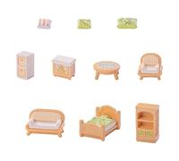 Creative Doll House Accessories Chinese Theme Living Room Miniature Set with Lilies Design Chinese Styles Doll House Decoration