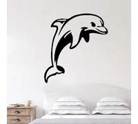 Creative Dolphin Wall Sticker Bathroom Decoration Movable Wall Sticker Fish Dolphin Living Room Children's Room Sticker Mural