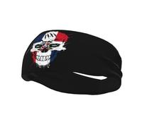 Creative Dominican Republic Patriot Skull National Flag Headbands Men Women Non Slip Wicking Sports Sweatband for Gym Basketball Yoga Hairbands