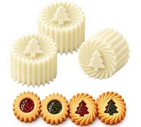 Creative Double-Ended Pastry Mold, Christmas Tree Mooncake Mould，3PC | 2-in-1 Christmas Tree Cookie Press Mold, Double-Sided Cookie Press, Detachable Cookies Cutters, Household DIY Hand-Press