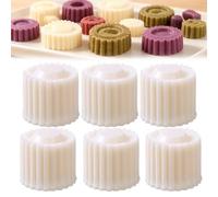 Creative Double-Ended Pastry Mold, Double-Sided Dough Mold，6PC | Round Hand-Press Mooncake Mold for DIY Mooncake, 2-Pattern Design, Abs Material for DIY Desserts, Festive Baking Projects
