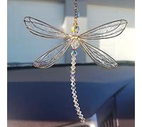 Creative Dragonfly Shape Crystal Sun Catcher Pendant Exquisite Metal Wing Charm for Home Window Car Ornament
