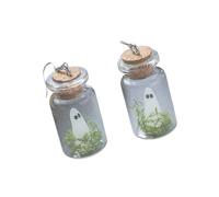 Creative Drifting Bottle Specter Earrings Green Luminescent Necklace Rings Jewellery for Halloween Costume Accessories Day of the Dead Drift Bottle Earrings
