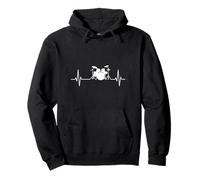 Creative Drummer Heartbeat Drum Kit Rhythm Drums Musician Pullover Hoodie