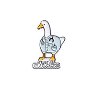 Creative Duck Doctor Brooch Enamel Pin ''Trust Me I'm A Duckctor'' Novelty Funny Cute Animal Ducktor Lapel Pins Cartoon Goose Brooches Backpacks Jackets Badge Clothing Accessories for Women Girls Boys