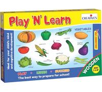 Creative Educational 0335 "Play N Learn Wooden Vegetables" Game