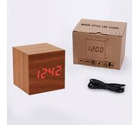 Creative Electronic Square Digital Mini Alarm Bedside Thinker Sculpture Clock (C, One Size)