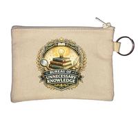 Creative Emblem Representing Knowledge Exploration Key Chain Coin Purse Beige