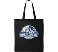 Creative emblem representing memory and dreams Natural Cotton Tote Bag Black