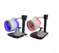 Creative Engine Fan with Humidifier and LED Light, USB Desktop Air Cooler Featuring Aircraft Design, Adjustable Speed Push Rod for Home Office(Wireless Blue)