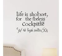 Creative English Quote Wall Stickers, Inspirational Saying Life is Short with Vintage Retro Font, Self-Adhesive PVC Wall Decals for Bedroom, Living Room, Home Decor