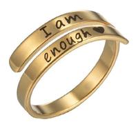 Creative Engrave Letter Ring For Women Punk Word I Am Enough Couple Ring You Are My Sunshine Fearless Inspiring Jewelry Gift Bff